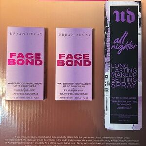 Urban Decay Face Bond Foundation and All Nighter Setting Spray Set - Pink